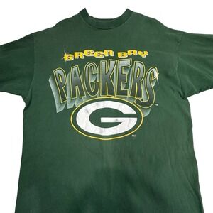 VTG Retro Green Bay Packers Single Stitch ONE SIZE T-Shirt Top 90s NFL Sports